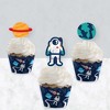 Big Dot of Happiness Blast Off to Outer Space - Cupcake Decoration - Baby Shower or Birthday Party Cupcake Wrappers and Treat Picks Kit - Set of 24 - 3 of 4