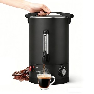 TackView Stainless Steel Coffee Urn, 80 Cups Double Wall Commerical Coffee Maker for Buffet Catering Wedding, Hot Coffee Water Dispenser - 1 of 4