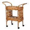 bali & pari Diwata Modern Bohemian Natural Brown Rattan Kitchen Cart - 2 of 4