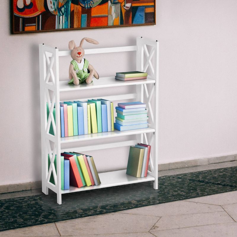 3 Shelf X Design Folding Bookcase - Flora Home, 4 of 7
