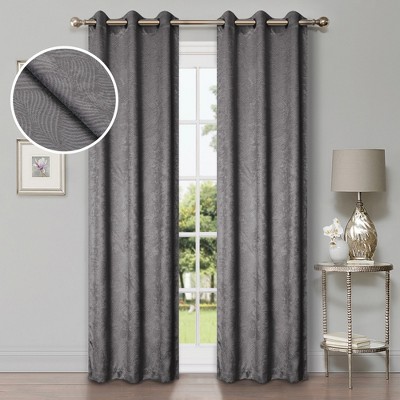 Modern Geometric Waves Room Darkening Semi-Blackout Curtains, Set of 2 by Blue Nile Mills