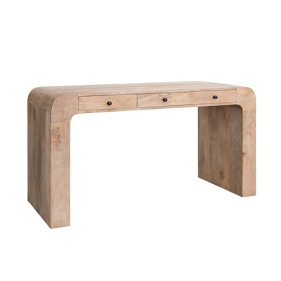 Storied Home Mango Wood Waterfall Desk Natural