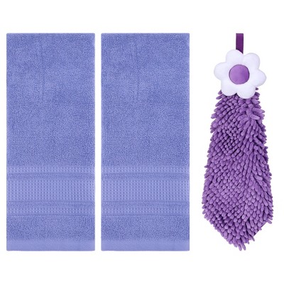 REGALWOVEN 3 Pcs Solid Soft Absorbent Hand Towels for Bathroom