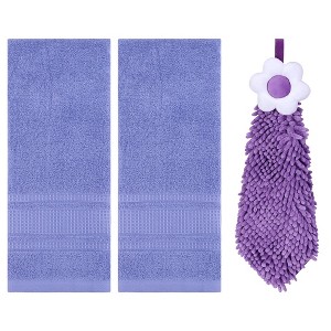 REGALWOVEN 3 Pcs Solid Soft Absorbent Hand Towels for Bathroom - 1 of 4