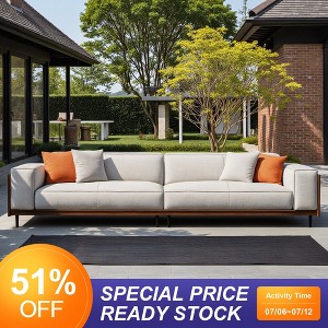 Luck Live 111.81 inch soft cushion sofa with throw pillows - 1 of 4