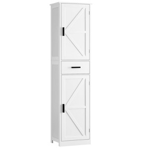 USIKEY Tall Bathroom Cabinet, Storage Cabinet with 6 Shelves & Drawer, Bathroom Storage Cabinet with Adjustable Shelves - 1 of 4