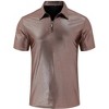 Men's Half - Zip Polo Shirt - Short Sleeve Textured Casual Collared T - Shirt - 2 of 2