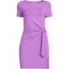 Lands' End Women's Short Sleeve Cotton Modal Wrap Mini Dress - 3 of 4