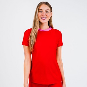 Calypsa Womens Mock Neck Color Block Rash Guard - 1 of 3