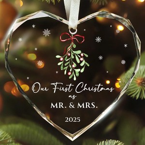 First Christmas Married Ornament 2025 - Mr and Mrs Gifts - Wedding Gifts for Couples, Newlyweds, Bride, Future Mr and Mrs - 1 of 4