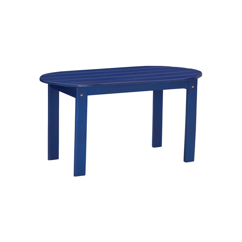 Photos - Garden Furniture Linon Outdoor Acacia Wood Oval Adirondack Coffee Table Blue  