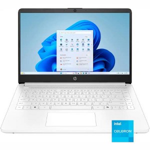 HP - 14" Laptop - Intel Celeron - 4GB Memory - 64GB eMMC - Snowflake White - 1 of 4