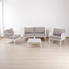 5-Piece Outdoor Plastic Sofa Set with Cushions and Coffee Table – Modular Sectional Furniture for Patio, Garden, or Balcony - 2 of 4