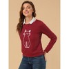 INSPIRE CHIC Women's Round Neck Cat Printed Sweatshirt - 2 of 4