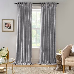 Elrene Korena Rustic Vogue Tie-Top Crushed Velvet Single Window Curtain Panel - Elrene Home Fashions - 1 of 3