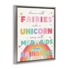 Stupell Industries Fairies Unicorns Mermaids and Rainbows Whimsical Design Floating Frame Canvas Art, Gray, 25" x 31" - 2 of 4