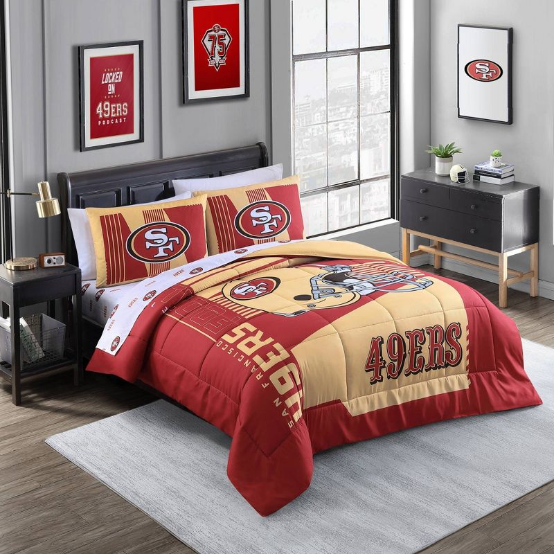 NFL San Francisco 49ers Status Bed In A Bag Sheet Set - Queen, 1 of 2