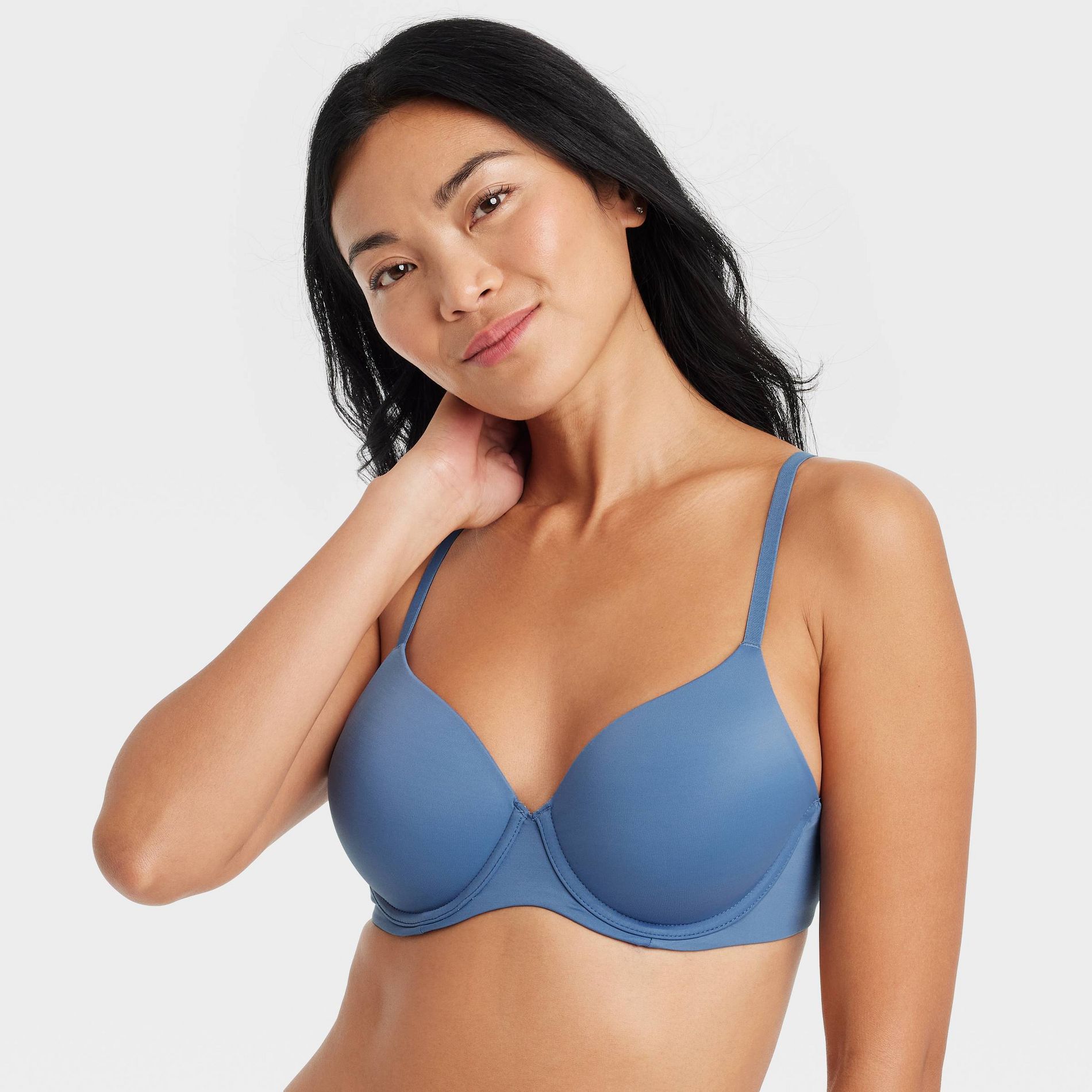 Women's Lightly Lined Full Coverage Bra - Auden™ Dark Blue 36DD: Adjustable Straps, Underwire, Knit Fabric