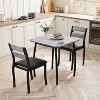 3 Piece Dining Table Set, Farmhouse Kitchen Table and Upholstered Chair, Metal Frame Square Dining Room Furniture - 2 of 4