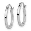 Black Bow Jewelry 14k White Gold Square Tube Round Hoop Earrings, 1.5 x 15mm (9/16 Inch) - 2 of 4