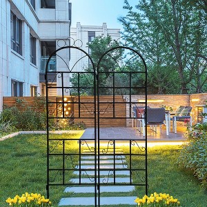2pcs Garden Trellis, Garden Arch Trellis, Metal Garden Arbor Trellis Climbing, Plants Support Arch - 1 of 4