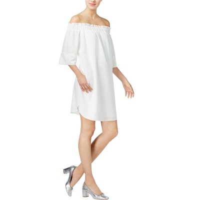 Rachel Roy Womens Smocked Off-The-Shoulder Off-Shoulder Dress