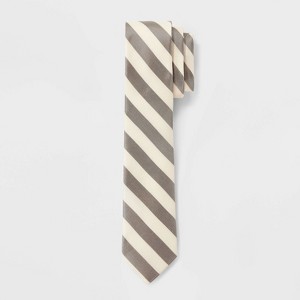 Men's Stripped Oxford Neck Tie - Goodfellow & Co™ Tan/Cream - 1 of 3