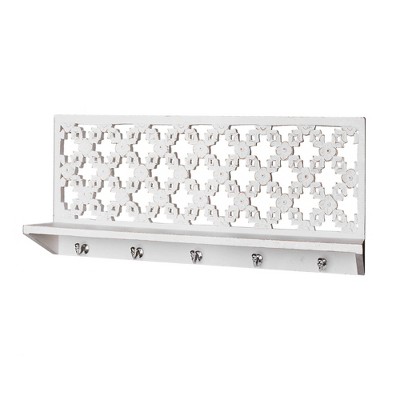 Hand Carved Floating Wall Shelf White - Crystal Art Gallery