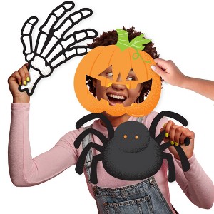 Big Dot of Happiness Jack-O'-Lantern Halloween - Pumpkin, Spider and Skeleton Decorations - Kids Halloween Party Large Photo Props - 3 Pc - 1 of 4
