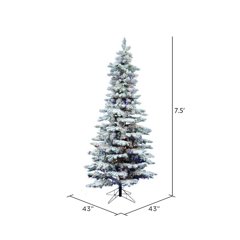 Vickerman Flocked Utica Fir Slim Artificial Christmas Tree, 3 of 7