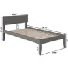 AFI Furnishings Orlando Twin Platform Bed with Open Footboard and Turbo Charger in Grey - 3 of 4