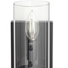 360 Lighting Sitara Modern Wall Light Sconce Matte Black Hardwire 4 1/4" Fixture Cylinder Clear Glass for Bedroom Bathroom Vanity - image 3 of 4