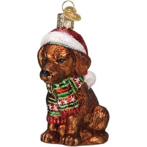 Old World Christmas Blown Glass Ornament for Christmas Tree, Chocolate Labrador Puppy - 1 of 4