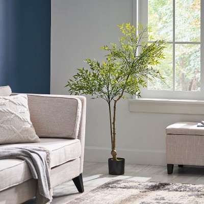 NicBex Artificial Pieris Tree in Pot Realistic Andromeda Faux Plant with Bendable Branches, Luxury Floor Tree No Maintenance