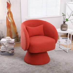 Swivel Accent Chair Armchair, Round Barrel Chair in Fabric for Living Room Bedroom - 1 of 4