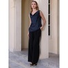 INSPIRE CHIC Women's Office Sleeveless Cowl Neck Satin Elegant Dressy Blouse - 3 of 4