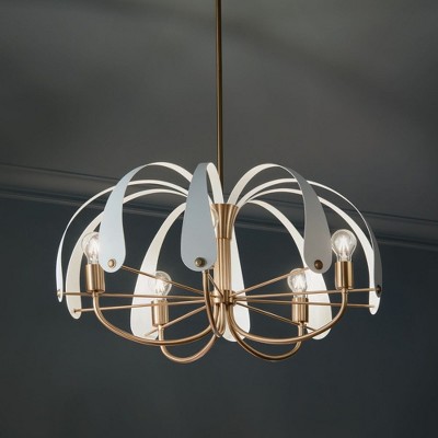 Petal 31-Inch Champagne Bronze 5-Light Chandelier