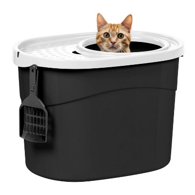 LunaLulinlk Large top-opening cat litter box with litter collection lid and scoop