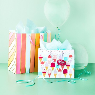 Square Simple Striped Gift Bag - Spritz&#8482;