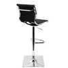 Faux Leather Contemporary Adjustable Swivel Barstool with Angled Seat and Chrome Base for Kitchen, Bar, or Office - 3 of 4