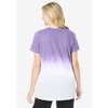 Woman Within Plus Size Short-Sleeve V-Neck Embroidered Dip Dye Tunic - 3 of 4