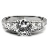Slickblue Round Clear CZ Engagement Ring for Women - 8mm Synthetic Stone, Pave, Stainless Steel, Size 5-10 - 3 of 4