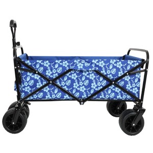 CAVINAS 440lbs Heavy-Duty Collapsible Foldable Folding Wagon Cart, Utility Wagon Cart with Strapping System, Shopping Cart for Camping, Sports, Blue - 1 of 4