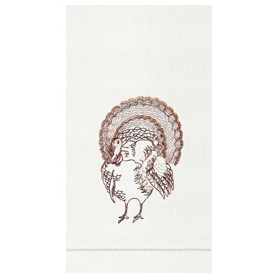 C&F Home Gobble Gobble Hemstitch Decorative Guest Towel