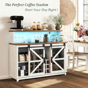 Resenkos 55" Illuminated Coffee & Wine Bar with Integrated Storage Racks, - 1 of 4