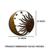 Royal Hampton Round Metal Wall Mount Rustic Gold Bronze, 21 Inch Handcrafted Sun and Moon Accent Wall Decor - 3 of 4