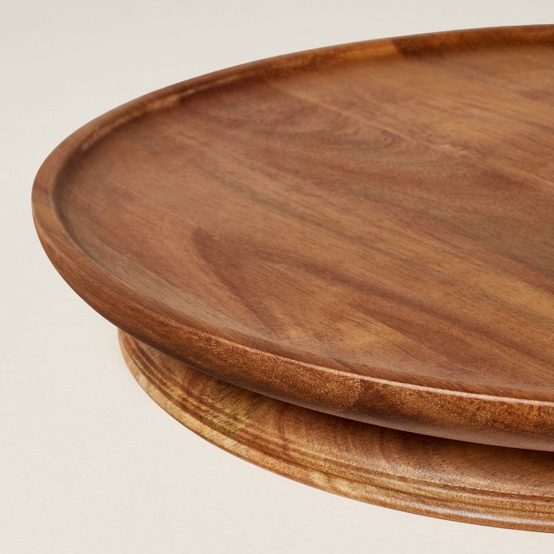 14&#34; Wooden Pedestal Lazy Susan Brown - Hearth &#38; Hand&#8482; with Magnolia, 4 of 5