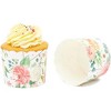 Sparkle and Bash 50 Pack Floral Cupcake Wrappers for Wedding, Watercolor Flower Paper Baking Cups and Liners for Tea Party- 2.25x2.75 In - 4 of 4