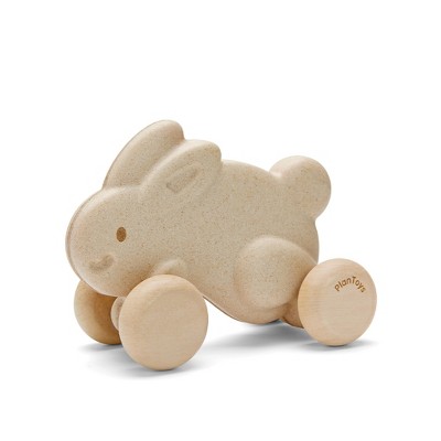 Image of Plantoys| Push Along Bunny - White