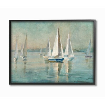 Stupell Industries Traditional Sailboats Water Lake Relaxed Nautical Painting